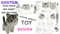 create sewing pattern for custom plush toy tech pack for clothing stuffed animal