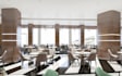 cgi premium restaurant,dining hall layout,3d lobby lounge render,eatery interior