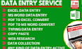 do data entry, copy paste, data scraping, email leads, pdf to excel data