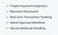 integrate crypto payment gateway with merchant dashboard