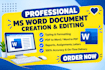 be your microsoft word expert for ms word documents formatting