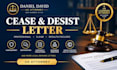 draft a cease and desist letter as a US attorney