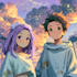design anime couple illustrations