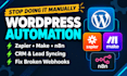 automate your wordpress website with zapier, make or n8n