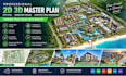 design 2d 3d master plan, site plan, landscape and architectural render