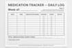 design caregiver medication log book for KDP