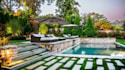 design a modern garden, backyard patio deck terrace and pool landscape