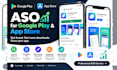 do aso for google play, app store with keywords, title, description, screenshot