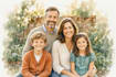 make watercolor family portrait