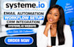 systeme io email automation workflow setup CRM integration systeme io website