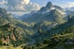 draw a fantasy landscape illustration