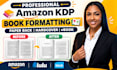 amazon KDP book formatting, ebook formatting, paperback formatting