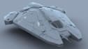 create 3d futuristic spaceship model, sci fi hard surface, game asset spacecraft