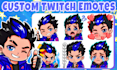 draw emotes, chibi emotes, twitch emotes, animated emotes, sub badges