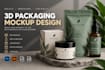 create realistic 3d product packaging mockup and product visualization
