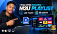 offer best restream, m3u playlist, live TV app, 8k server with panel