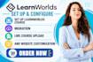 set up learnworlds course migration lms course upload and website customization