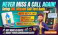 setup gohighlevel missed call text back and snapshot SMS automation
