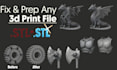 repair and fix your stl file for 3d printing