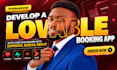 develop a lovable booking app, auth and dashboard with supabase, base44, replit