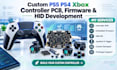 custom ps5 ps4 xbox controller pcb, firmware and hid device development