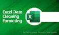 clean, format, merge, split excel data