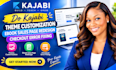 do kajabi theme customization, ebook sales page redesign, checkout error fixing