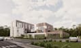 reconstruct fire station building,disinfection room design,living quarter render