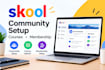setup skool community, skool course upload, membership application course setup