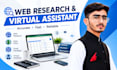 do web research, data entry and virtual assistant tasks
