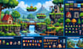 do pixel art tileset background rpg map 2d top down game assets sprite sheet