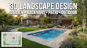 3d landscape design, garden, backyard, patio and outdoor rendering
