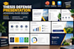 design thesis defense pitch deck, academic slides design powerpoint presentation