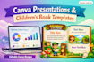 design canva presentations and children book templates