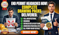 draw architectural permit drawings set, site plans and structural drawings set