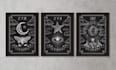 create dark gothic wicthy tarot card art and mystical illustrations