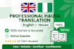 do professional english to hausa translation