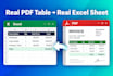 merge, split pdfs and extract tables to excel