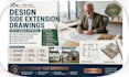 draw  side return extension plans wrap additions, garage for planning permission
