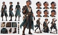 design professional character concept art, expression sheet and turnaround