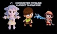 create cute chibi 3d character modeling and stylized rendering