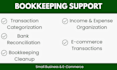 organize, categorize and reconcile your small business bookkeeping