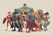 design comic style superhero group art with custom