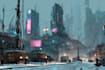 illustrate futuristic cities and sci fi environments