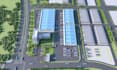 render warehouse building, industrial real estate development layout, rendering