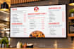 design a digital menu board, TV menu and restaurant led menu