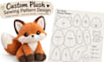 create custom plush sewing pattern stuffed animal toy pattern and PDF templates