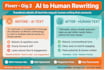 manually rewrite ai content to human written blog posts