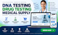 design dna testing website, medical supply website and drug testing website