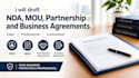 draft nda, mou, partnership and business agreements